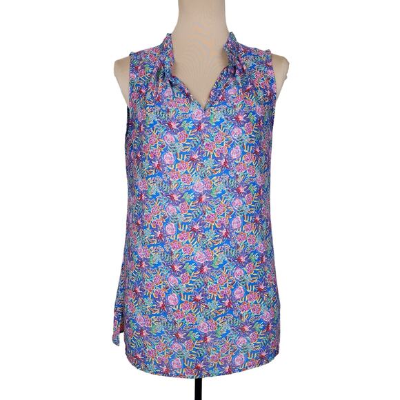 Rose + Olive Medium Floral Tank Top Blouse - Picture 1 of 5